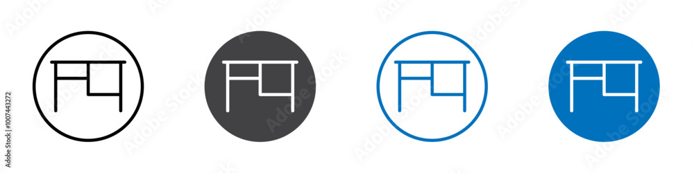Desk icon Isolated on white background vector set