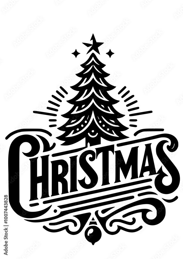 Fototapeta premium Christmas Tree SVG, Merry Christmas SVG, Santa Claus SVG, Winter SVG, Holiday SVG, Christmas Tree Silhouette, Winter design, Clipart, New Year SVG, Cut file for Cricut SVG, JPG, PNG