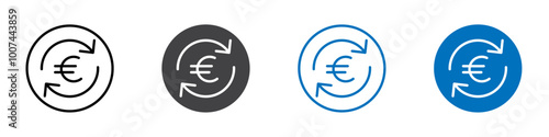 Euro refund icon Isolated on white background vector set