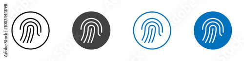 Fingerprint icon Isolated on white background vector set