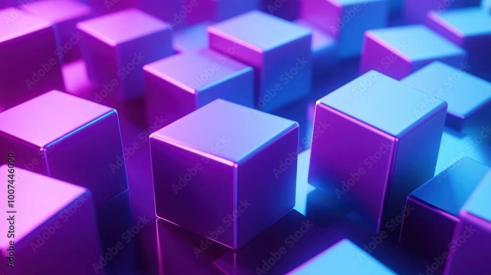 Neon Cubes Abstract Background Neon Cubes Abstract Background