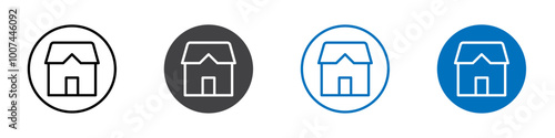 House icon Isolated on white background vector set