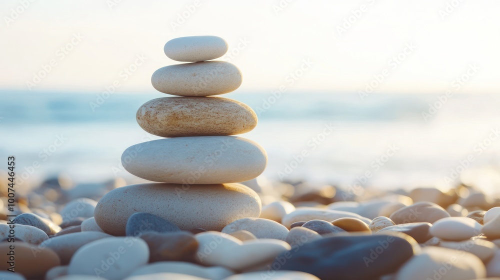 Zen Stones on the Beach Zen Stones on the Beach