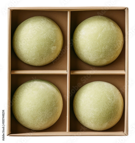 PNG Green tea mochi plant food box. photo