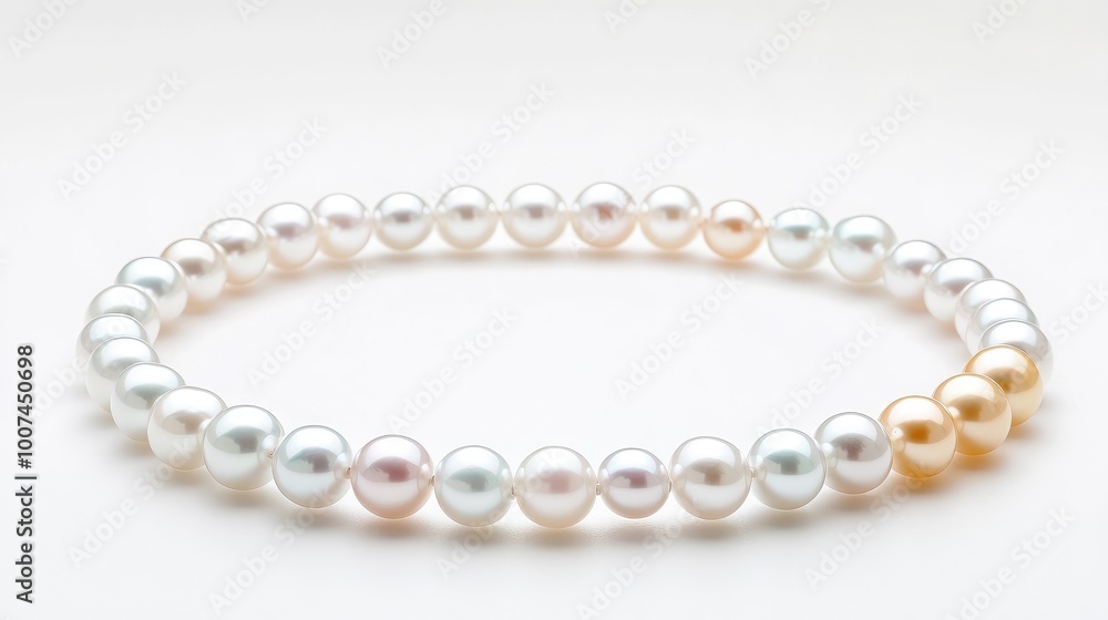A captivating circle trail of white and pastel pearls, arranged in a perfect loop on a clean white background, symbolizing elegance and purity A captivating circle trail of white and pastel pearls, arranged in a perfect loop on a clean white background, symbolizing elegance and purity