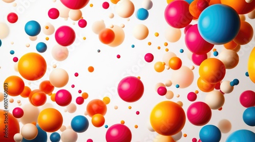 A dazzling array of spheres in vibrant colors forming a circular pattern on a white background, symbolizing unity and diversity