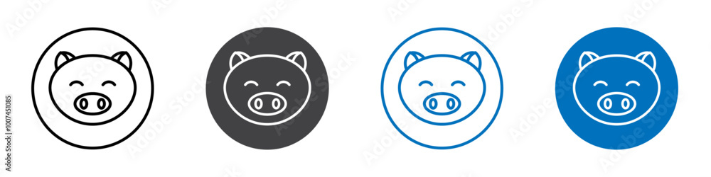 Pig icon Isolated on white background vector set Pig icon Isolated on white background vector set