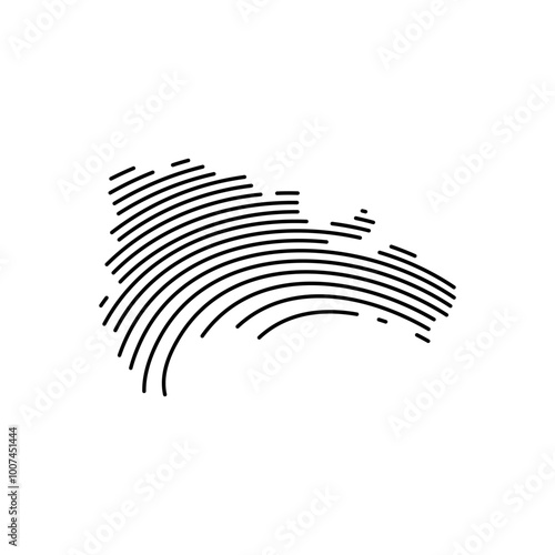 dominican republic country map curved line border vector icon illustration