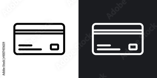 ATM cardline in Thin line black color. flat simple vector symbols illustration.