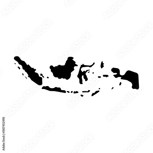 indonesia country map border vector icon illustration