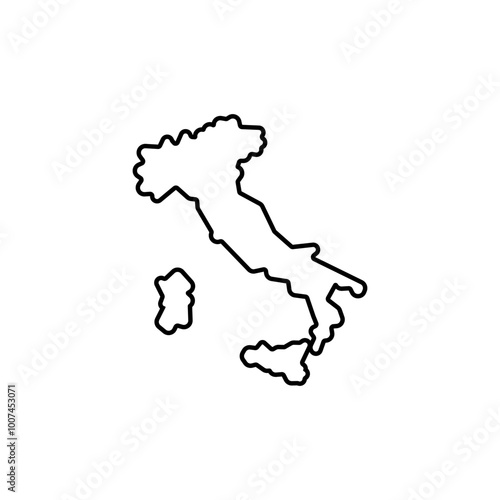 italy country map black line border vector icon illustration