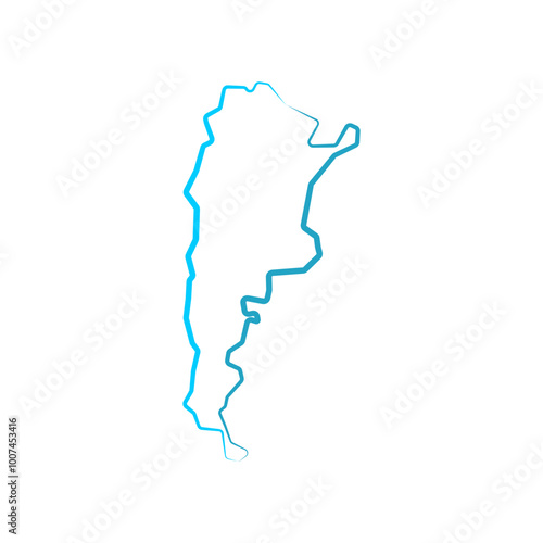 argentina country map line border vector icon illustration