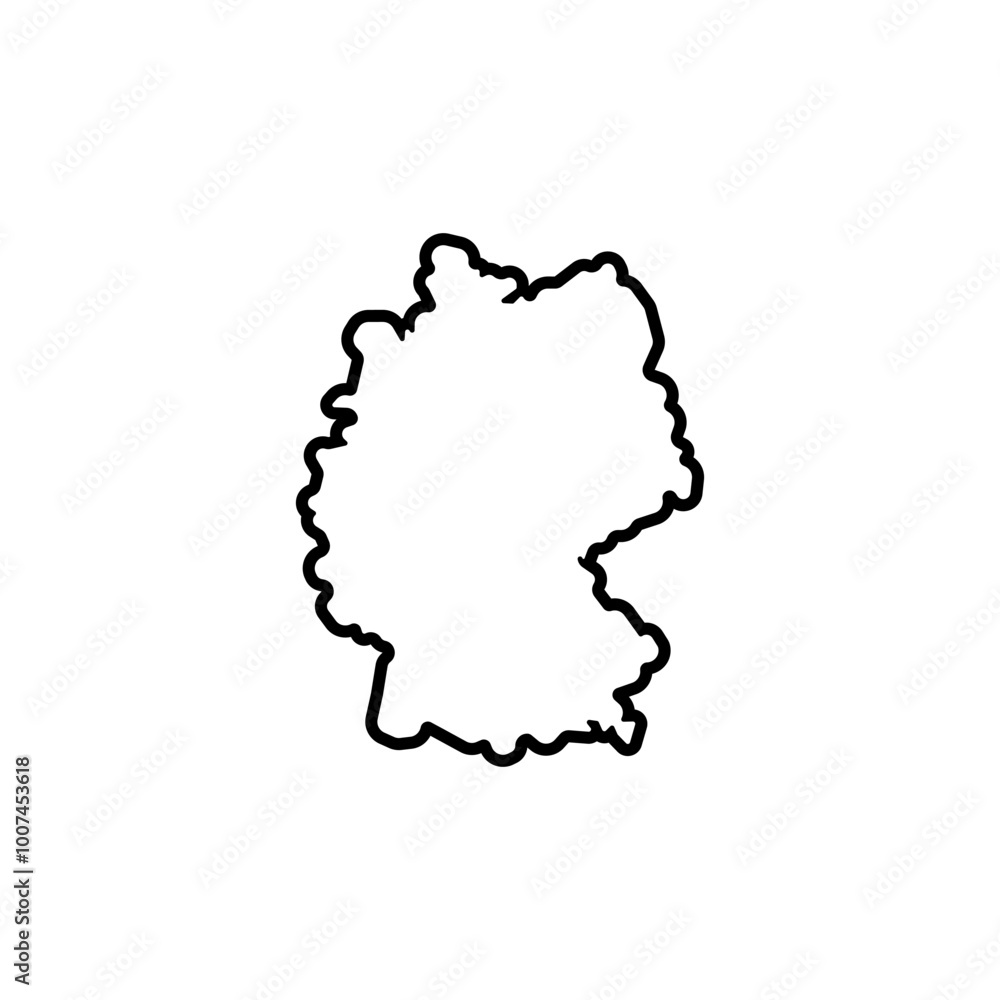 germany country map black line border vector icon illustration germany country map black line border vector icon illustration