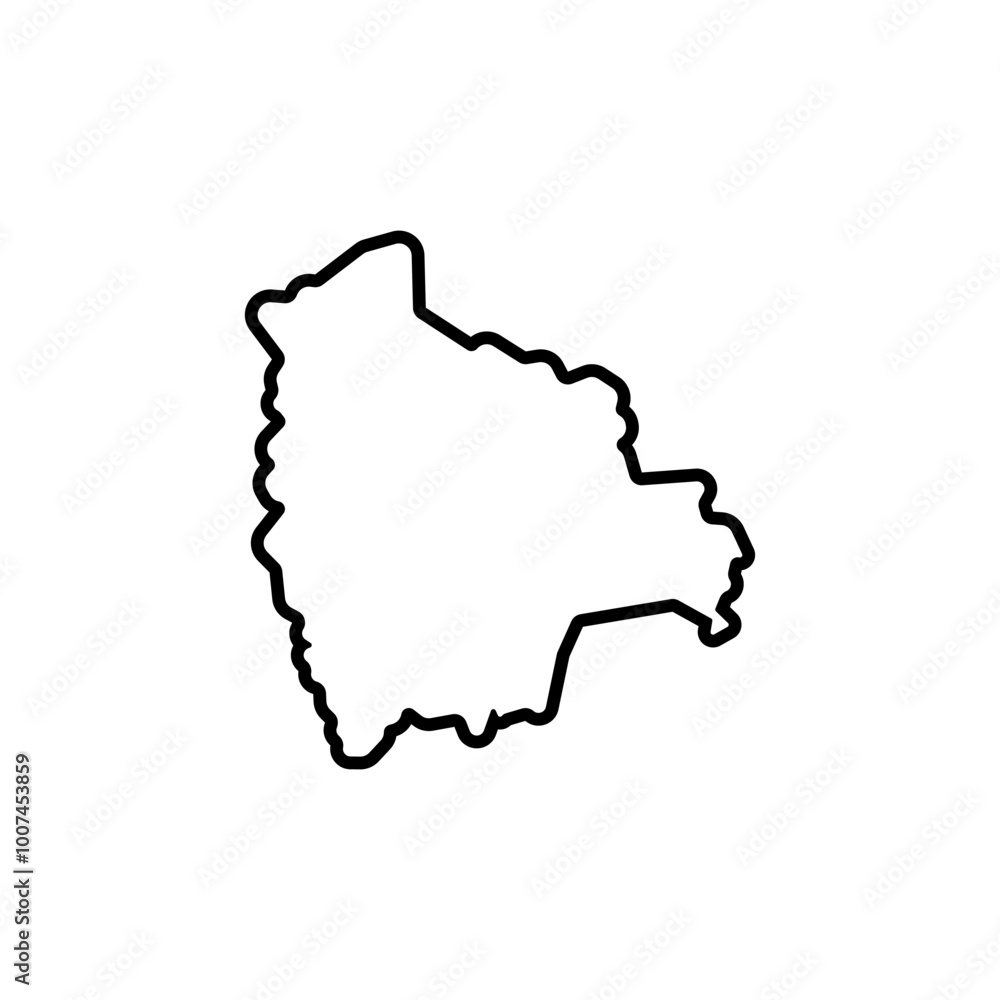 bolivia country map black line border vector icon illustration bolivia country map black line border vector icon illustration