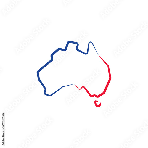 australia country map line border vector icon illustration