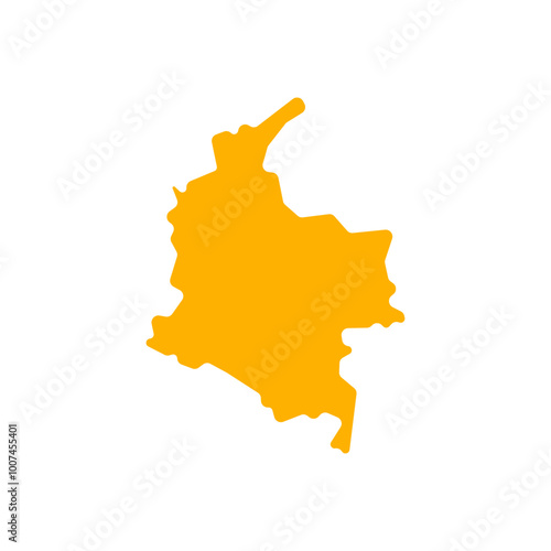 colombia country map border vector icon illustration
