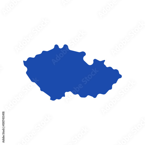 czech republic czechia country map border vector icon illustration