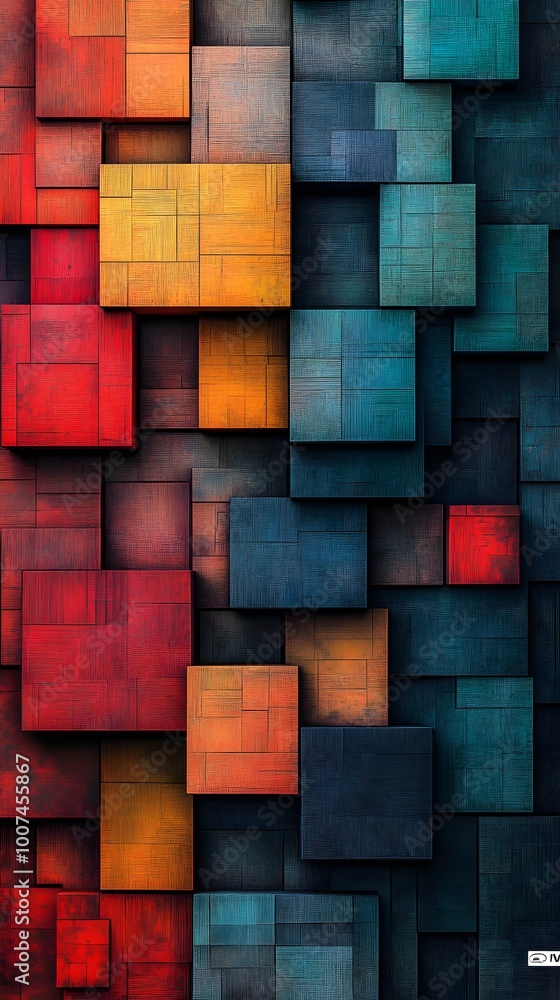 Multicolor Geometric Cube Pattern Adding Depth and Vibrancy to 3D Background Multicolor Geometric Cube Pattern Adding Depth and Vibrancy to 3D Background