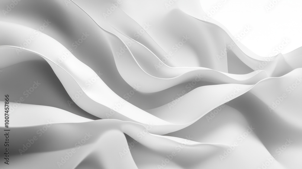 Obraz premium Abstract White Fabric Waves