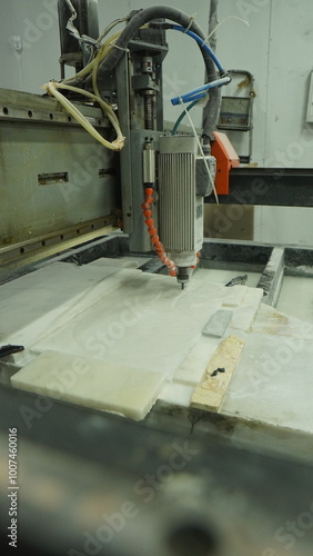 Water Jet Marble Shaping Tool in Action