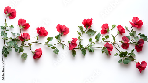 red tulips on white background