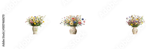 Wallpaper Mural Various colorful flower arrangements in vases. Torontodigital.ca