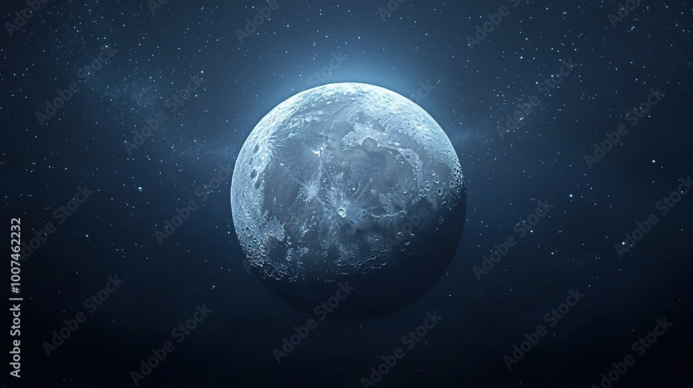 Beautiful Night Sky with Full Moon and Stars Beautiful Night Sky with Full Moon and Stars