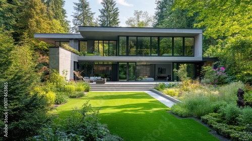 Modern House with Lush Garden