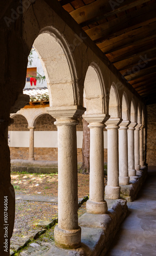 Monastery of Sant Llorenc de Morunys. Cloister of the monastery church. Catalonia, Spain photo