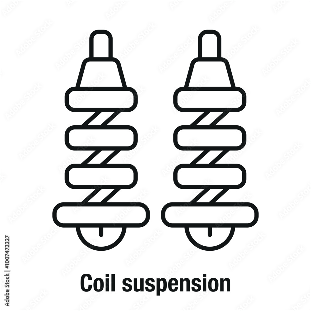 Coil suspension icon - Editable stroke Coil suspension icon - Editable stroke