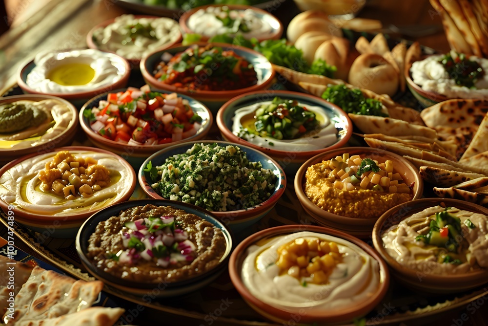 A Table of Middle Eastern Delicacies A Table of Middle Eastern Delicacies
