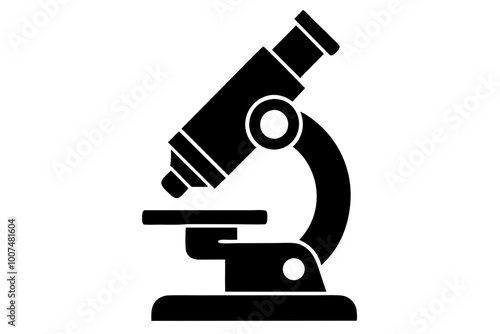 microscope silhouette vector illustration white background