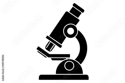 microscope silhouette vector illustration white background