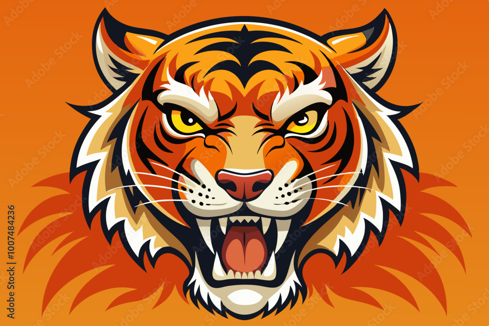 , Cute jumping tiger vector art illustration , Cute jumping tiger vector art illustration