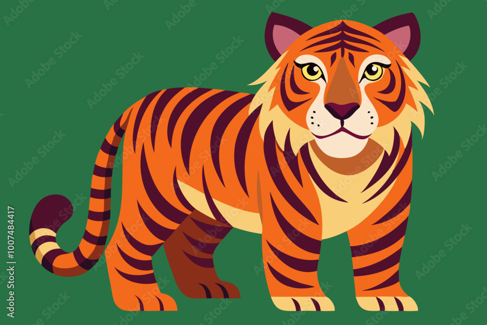 Obraz premium , Cute jumping tiger vector art illustration