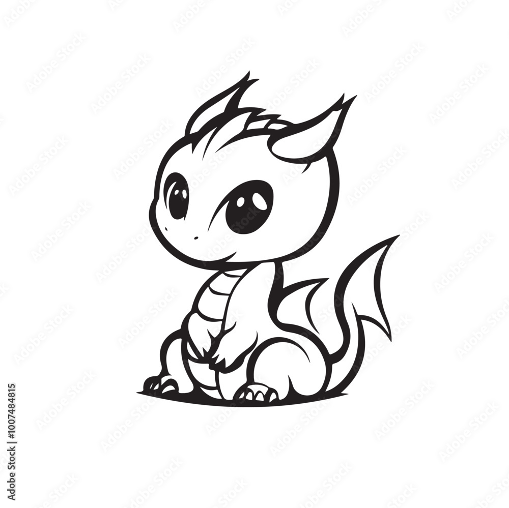 Cute Baby Dragon Cartoon Stock Illustrations isolated on white background. Cute Baby Dragon Cartoon Stock Illustrations isolated on white background.