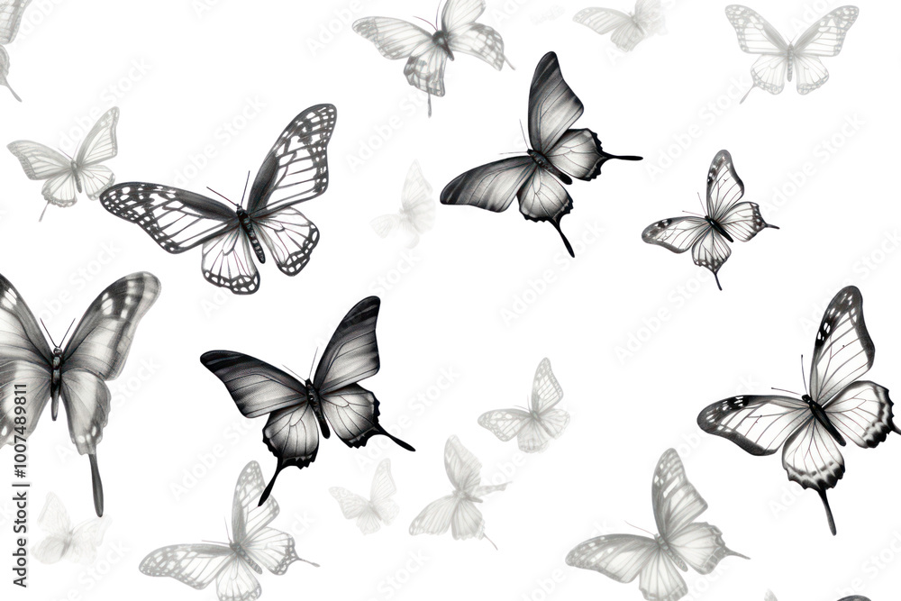 Fototapeta premium PNG Butterflies sketch drawing animal.