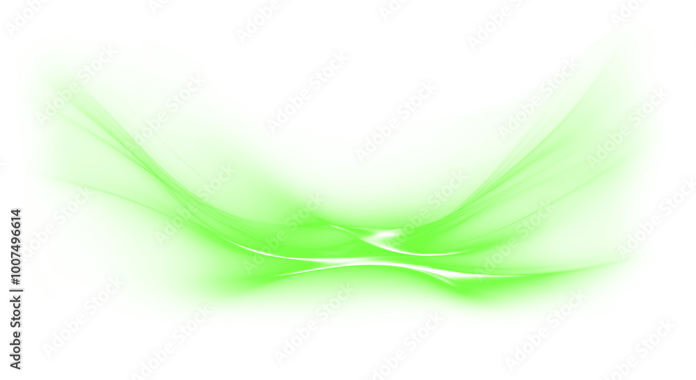 Fototapeta premium Green light aura png effect sticker, transparent background