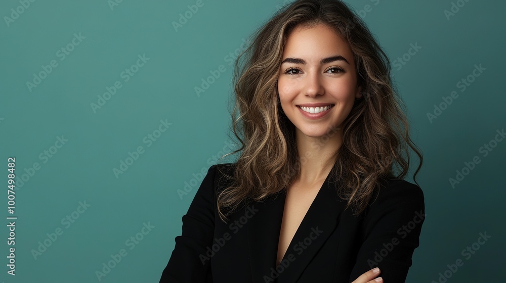 Studio headshot of a professional employee, standing confidently with a clean background Studio headshot of a professional employee, standing confidently with a clean background