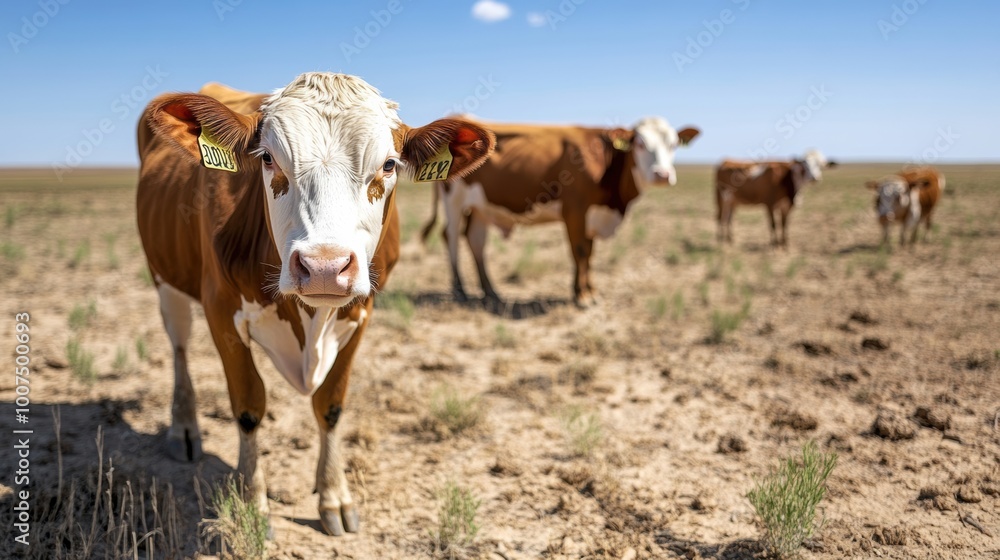 Herd of Cows Grazing in Peaceful Countryside Landscape Herd of Cows Grazing in Peaceful Countryside Landscape