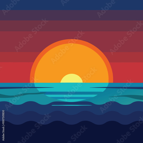 Artistic Sunset Landscape T-Shirt Graphic