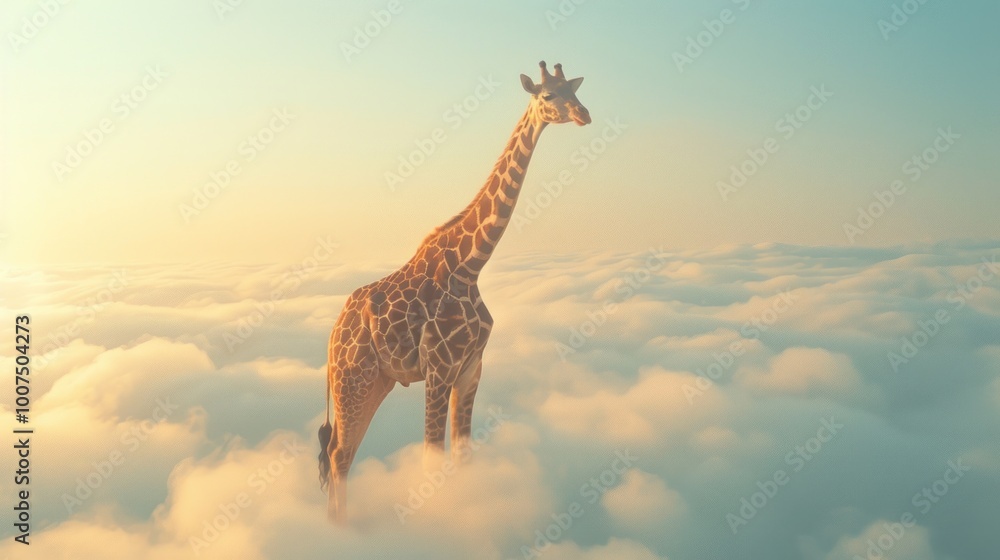 Obraz premium Giraffe in the Clouds