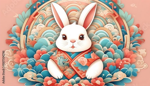 Rabbit Year Illustration Stylish Decor Art photo