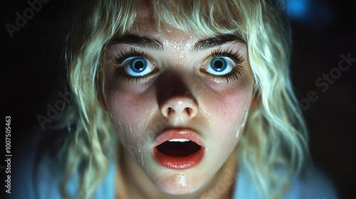 Vintage 1980s Horror Scream Queen - Dramatic Close-Up Expressions