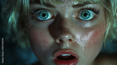 Vintage 1980s Horror Scream Queen - Dramatic Close-Up Expressions