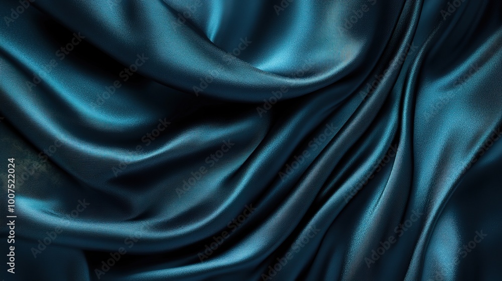 Fototapeta premium Elegant Blue Satin Fabric Texture for Background Use