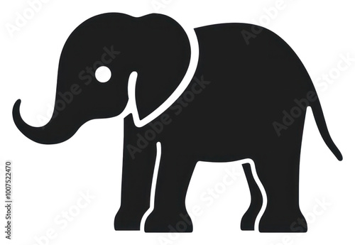 PNG Elephant icon logo silhouette wildlife animal. photo