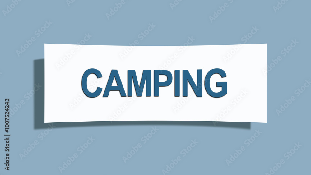 Camping. A card isolated on blue background. Camping. A card isolated on blue background.