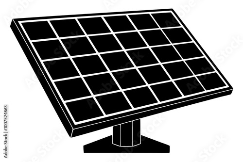 A solar panel icon silhouette vector illustration