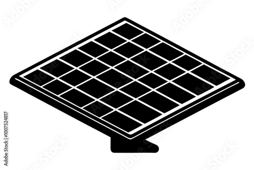 A solar panel icon silhouette vector illustration